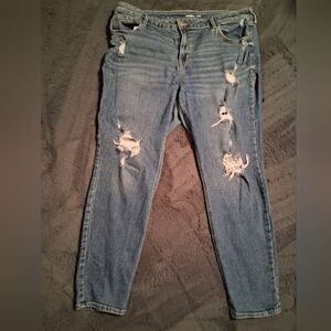 Distressed Blue Jeans